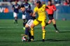 New England Revolution's Carles Gil, left, battles Columbus Crew's Artur (8) for the ball during the first half of an MLS soccer game, Saturday, March 9, 2019, in Foxborough, Mass. New England Revolution attacking midfielder Carles Gil has been voted MLS Newcomer of the Year, beating out New York City FC's Heber and Toronto FC's Alejandro Pozuelo. THE CANADIAN PRESS/AP, Stew Milne