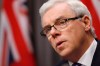Manitoba Premier Greg Selinger reads his government's speech from the throne at a news conference in Winnipeg on November 20, 2014. If Selinger is worried about possibly getting kicked out of the Manitoba premier's office next Sunday, he's showing no signs of it. THE CANADIAN PRESS/John Woods