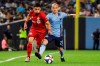 Toronto FC's Marco Delgado, left, fights for control with New York City FC's Alexandru Mitrita (28) during the second half of an MLS soccer match Wednesday, Sept. 11, 2019, in New York. NYCFC has never lost to Toronto FC at home in regular-season play (2-0-4). But Toronto clobbered the New Yorkers 5-0 at Yankee Stadium in the 2016 playoffs. THE CANADIAN PRESS/AP, Frank Franklin II