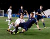 University of Maryland's Amar Sejdic (10) and Akron's Cario Ritaccio collide as they go for the ball during the 2018 NCAA College Cup soccer match at the University California in Santa Barbara, Calif., Sunday, Dec. 9, 2018. The Montreal Impact has signed midfielder Amar Sejdic to a one-year contract with three option years. THE CANADIAN PRESS/AP, Daniel Dreifuss