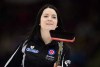Wild Card skip Kerri Einarson takes on Manitoba at the Scotties Tournament of Hearts in Penticton, B.C., on Saturday, Feb. 3, 2018. Einarson heard the comments and questions. Four skips on one curling team, how is that going to work? THE CANADIAN PRESS/Sean Kilpatrick