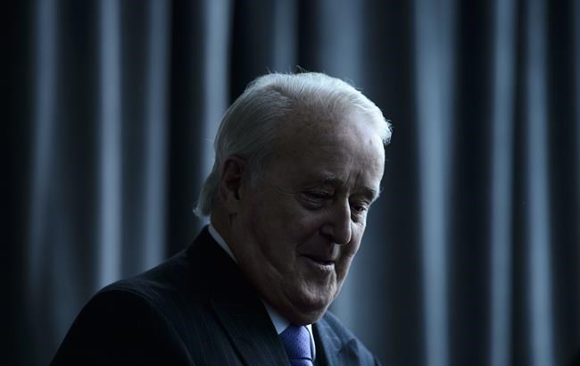Former prime minister Brian Mulroney arrives to speak at a conference put on by the University of Ottawa Professional Development Institute and the Canada School of Public Service in Ottawa on Tuesday, March 5, 2019. THE CANADIAN PRESS/Sean Kilpatrick