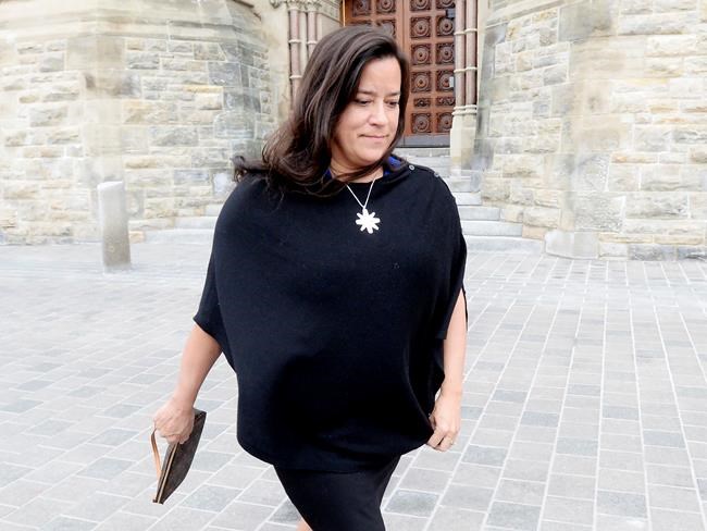 Liberal MP Jody Wilson-Raybould leaves Parliament Hill after a short visit in Ottawa on Tuesday, April 2, 2019. Vancouver police have arrested a 37-year-old man for allegedly using several cans of spray paint to express support for former federal attorney general Wilson-Raybould. THE CANADIAN PRESS/Adrian Wyld