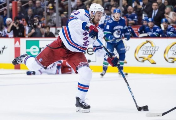 New York Rangers' Kevin Hayes takes a shot on goal during the first period of an NHL hockey game against the Vancouver Canucks in Vancouver, B.C., on Wednesday February 28, 2018. The Winnipeg Jets have reportedly acquired centre Kevin Hayes from the New York Rangers for Brendan Lemieux, a first-round pick in the 2019 NHL draft and a conditional selection ahead of Monday's 3 p.m. ET trade deadline. THE CANADIAN PRESS/Darryl Dyck