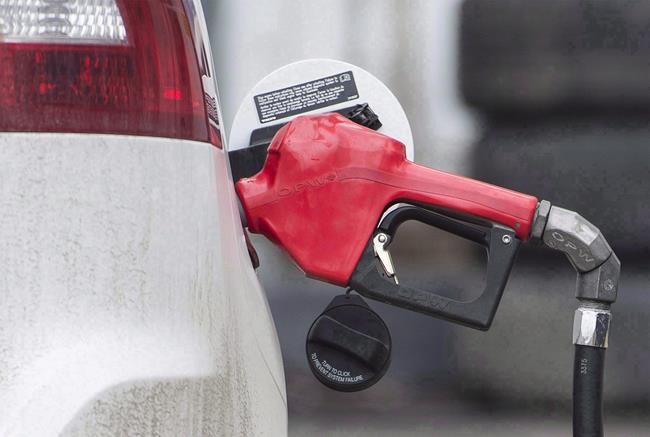 A gas pump is shown at a filling station in Montreal, Wednesday, April 12, 2017. New Brunswick gas prices jumped by more than four cents a litre today, with the provincial Tory government saying the federal carbon tax has turned out to be a