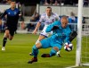 Montreal Impact goalkeeper Evan Bush (1) blocks a shot on goal by the San Jose Earthquakes during the first half of an MLS soccer match in San Jose, Calif., Saturday, March 2, 2019. Given the Impact's continued struggles on the road, goalkeeper Bush wanted to give his side a leg up - so he probed the opposition. THE CANADIAN PRESS/AP/Tony Avelar