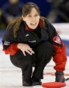 Ontario skip Jenn Hanna calls the sweep at the Scott Tournament of Hearts women's curling championships final against Manitoba in St. John's, Nfld. on Sunday, Feb. 27, 2005. Hanna knows what's coming. The Ontario skip is prepared for the reminders of Jennifer Jones's final stone the last time they met at a Canadian women's curling championship. It was a shot that altered the futures of both teams. The television replay of it will be back in heavy rotation during the 2016 Canadian championship starting Thursday in Grande Prairie, Alta., because Hanna returns to the Scotties for the first time since 2005. THE CANADIAN PRESS/Andrew Vaughan