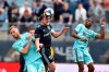 Montreal Impact's Samuel Piette, centre, heads the ball past the defense of Philadelphia Union's Kacper Przybylko, left, and Fafa Picault during the second half of an MLS soccer match, Saturday, April 20, 2019, in Chester, Pa.For the first time in nearly two years, the Impact will play a Major League Soccer match without midfielder Samuel Piette. THE CANADIAN PRESS/AP, Derik Hamilton