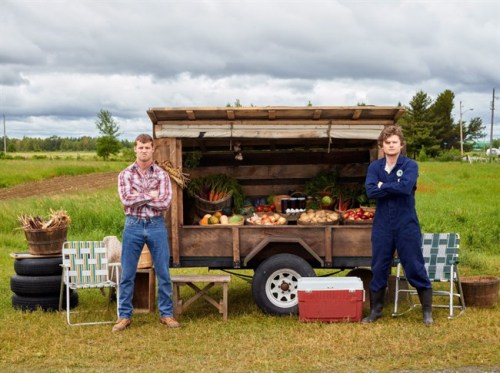 Actors Jared Keeso (left) as Wayne and Nathan Dales as Daryl are shown in a promotional photo for the show 