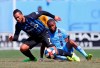 Montreal Impact midfielder Harry Novillo (7) battles for the ball against New York City FC defender Sebastien Ibeagha during the first half of an MLS soccer match, Saturday, April 6, 2019, in New York. The Montreal Impact have been logging some serious air miles to start the new Major League Soccer season and some of the players are beginning to feel the effects. THE CANADIAN PRESS/AP/Noah K. Murray