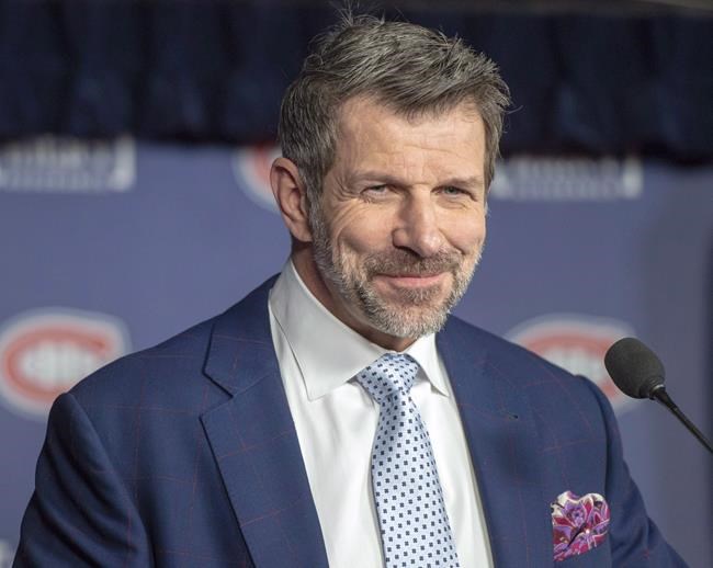 Montreal Canadiens general manager Marc Bergevin speaks to the media at a news conference in Montreal, Monday, Jan. 7, 2019. The general manager of the Montreal Canadiens tendered the league's first restricted free agent offer sheet since 2013, signing Carolina Hurricanes centre Sebastian Aho to a contract worth US$42.27 million over five years. THE CANADIAN PRESS/Ryan Remiorz