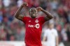 Toronto FC's Richie Laryea celebrates after scoring during first half MLS soccer action against the San Jose Earthquakes, in Toronto on Sunday, May 26, 2019. It's been a banner year for Laryea. The 24-year-old from Toronto has turned heads in his new role as fullback for Toronto FC, a performance that earned him a call-up to Canada. THE CANADIAN PRESS/Chris Young