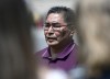 Chief Rudy Turtle of the Grassy Narrows First Nation speaks during a press conference announcing his candidacy for the NDP in Kenora, Ont. for the fall election, on the lawn of Parliament Hill in Ottawa on July 29, 2019. Grassy Narrows First Nation Chief and NDP candidate Rudy Turtle is urging Indigenous Services Seamus O'Regan to sit down with him face-to-face to hammer out an agreement on a long-promised medical facility for community members plagued by mercury contamination.THE CANADIAN PRESS/Justin Tang