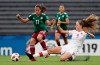 Anette Vazquez of Mexico fights for the ball with Jordyn Huitema of Canada during a 2018 FIFA U-17 Women's World Cup semifinal soccer match in Montevideo, Uruguay, Wednesday, Nov. 28, 2018. Huitema has elected to forgo college to turn pro.The 17-year-old from Chilliwack, B.C., who has already won 16 caps for Canada, said last fall she had narrowed her college choice to Stanford or UCLA but had yet to decide her future. THE CANADIAN PRESS/AP/Matilde Campodonico