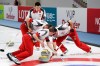 Team Canada's Tyler Tardi, back, shouts instructions to his sweepers during 2017 World Junior Curling Championship action in Gangneung, South Korea on Thursday, Feb. 23, 2017. B.C. skip Tyler Tardi will begin pursuit of a third straight Canadian junior curling title Saturday in Prince Albert, Sask. THE CANADIAN PRESS/HO, World Curling Federation, Richard Gray *MANDATORY CREDIT*