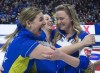 Alberta lead Rachel Brown, second Dana Ferguson and skip Chelsea Carey react after defeating Ontario 8-6 to win the Scotties Tournament of Hearts at Centre 200 in Sydney, N.S. on February 24, 2019. Chelsea Carey will begin her quest to give Canada a rare three-peat at the women's world curling championship starting Saturday in Denmark. The Calgary skip leads her team of third Sarah Wilkes, second Dana Ferguson and lead Rachel Brown in the March 16-24 competition at the Silkeborg Sportscenter. THE CANADIAN PRESS/Andrew Vaughan