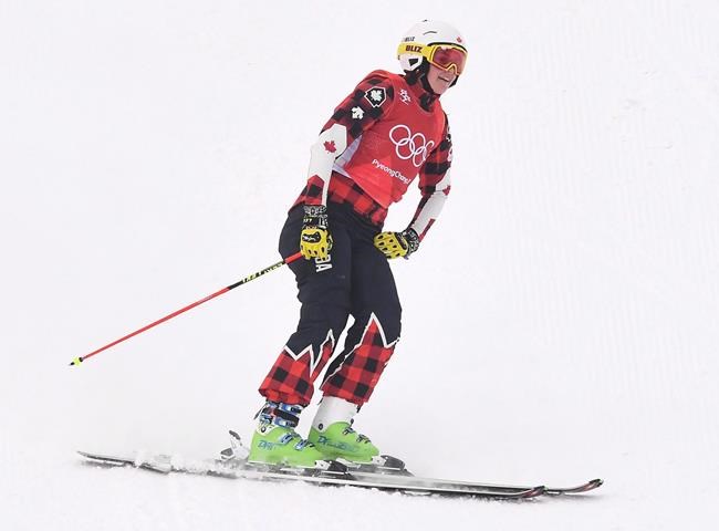 Marielle Thompson of Canada reacts following the women's ski cross elimination round at the Phoenix Snow Park at the 2018 Winter Olympic Games in Pyeongchang, South Korea on February 23, 2018. A season away from World Cup ski cross didn't slow down Marielle Thompson. The 2014 Olympic women's champion is back in the familiar position of contending for the season's overall crown. THE CANADIAN PRESS/Jonathan Hayward