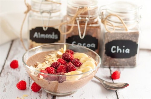 This mocha almond smoothie bowl, shown, is brimming with almond milk and chia seeds, sweetened with dates and gets a kick from coffee, says recipe creator Elaine Nessman of Cowichan Valley, Vancouver Island, who shares it on her food blog Flavour and Savour. THE CANADIAN PRESS/ HO, Elaine Nessman *MANDATORY CREDIT*