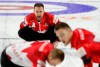 Canada skip Brad Gushue directs sweepers during a qualification game against the United States during the World Men's Curling Championship, Saturday, April 7, 2018, in Las Vegas. A chill Brad Gushue is a problem for opposing teams at the Canadian men's curling championship. THE CANADIAN PRESS/AP, John Locher