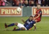 Toronto FC's Lucas Janson battles for the ball with New England Revolution's Andrew Farrell during the second half of MLS soccer action in Toronto, Saturday September 29, 2018. Argentine forward Janson, who joined Toronto FC last August on loan, may not be back this season. THE CANADIAN PRESS/Mark Blinch