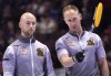 Team Jacobs skip Brad Jacobs talks with third Ryan Fry during a draw against Team Morris at the 2017 Roar of the Rings Canadian Olympic Curling Trials in Ottawa on December 2, 2017. Ryan Fry makes his return to Team Brad Jacobs for the Canadian Open Grand Slam of Curling event, which starts Tuesday in North Battleford, Sask. Fry had taken time away from curling after being kickout of a bonspiel inRed Deer. Alta., for what organizers called unsportsmanlike behaviour resulting from excessive drinking. THE CANADIAN PRESS/Justin Tang