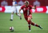 Canada's Adriana Leon moves the ball during second half women's friendly soccer action against the United States, in Vancouver on November 9, 2017. A quad pull has caused striker Adriana Leon to miss Canada's soccer friendly against England. The Canadian women, ranked fifth in the world, play No. 4 England on Friday at Manchester's Academy Stadium. THE CANADIAN PRESS/Darryl Dyck