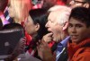 Former interim Liberal leader Bob Rae is shown in this still image taken from video from the 2016 Liberal Biennial Convention Winnipeg Saturday, May 28, 2016. Prime Minister Justin Trudeau offered rare praise Saturday for Conservative predecessor Stephen Harper but at least one Liberal elder statesman found it a bit hard to swallow. Rae was caught on video sticking two fingers in his mouth, pretending to gag. THE CANADIAN PRESS