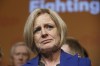 NDP leader Rachel Notley gives a concession speech after election results, in Edmonton on Tuesday April 16, 2019. The leader of Alberta's opposition says she'll be voting for the NDP candidate in her riding in Monday's election, despite disagreements with the federal party on pipelines and energy. THE CANADIAN PRESS/Jason Franson