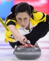 Manitoba second Jill Officer throws while taking on New Brunswick at the Scotties Tournament of Hearts in Penticton, B.C., on Tuesday, Jan. 30, 2018. Officer is joining Team Chelsea Carey as a fifth at upcoming world women's curling championship. THE CANADIAN PRESS/Sean Kilpatrick