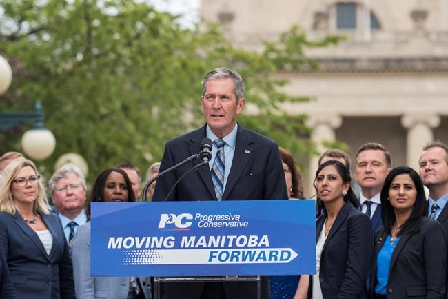 Progressive Conservative party leader Brian Pallister announces that the provincial election is underway after a visit to the Lieutenant Governor on Monday, August 12, 2019 in Winnipeg. In an election campaign with a major focus on the environment, it seems even a campaign slogan can be recycled. THE CANADIAN PRESS/David Lipnowski