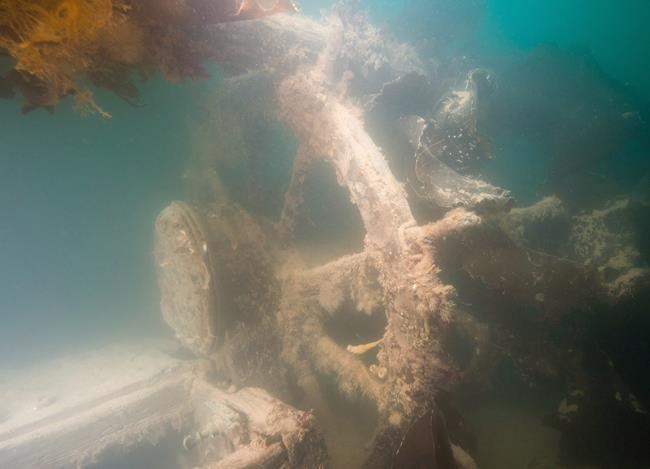 The ship's helm (wheel) astern of the skylight for the Captain's Cabin of the HMS Terror is shown in a handout photo.THE CANADIAN PRESS/HO-Parks Canada-Thierry Boyer MANDATORY CREDIT