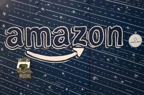 In this Oct. 23, 2018, file photo an Amazon logo is seen on the side of an Amazon Treasure Truck in Los Angeles. THE CANADIAN PRESS/AP/Richard Vogel, File