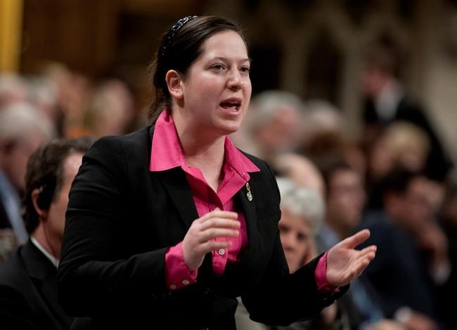 NDP MP Christine Moore rises in the House of Commons in Ottawa on Wednesday, April 4, 2012. NDP Leader Jagmeet Singh has temporarily suspended Quebec MP Christine Moore from her duties with the party and ordered an investigation after a veteran of the war in Afghanistan accused her of inappropriate sexual behaviour. THE CANADIAN PRESS/Adrian Wyld