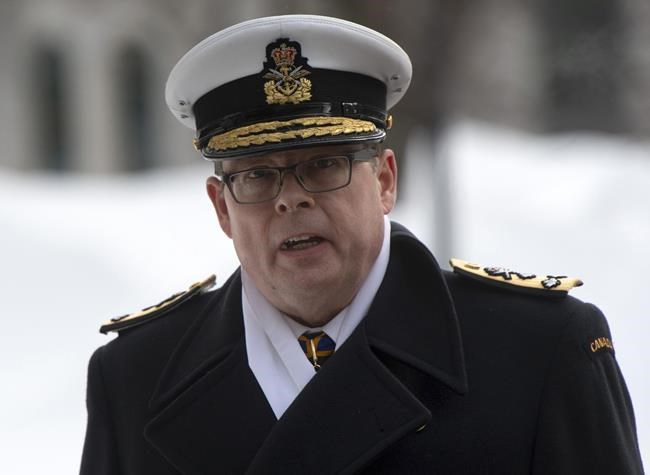 Vice-Admiral Mark Norman arrives at the courthouse in Ottawa, Wednesday, Jan. 30, 2019. Norman's legal team is pointing to several discussions between the Crown and top government lawyers about