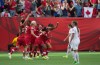 Team Canada celebrates its 1-0 win over Switzerland following the second half of FIFA Women's World Cup round of 16 soccer action in Vancouver, B.C., on June 21, 2015. Moving deeper into the Women's World Cup means more prize money for Canada.In qualifying for the quarter-finals with a 1-0 win over Switzerland on Sunday, the Canadians assured themselves at least US$725,000. The Swiss, as one of the teams placing ninth to 16th, go home with $500,000. THE CANADIAN PRESS/Jonathan Hayward