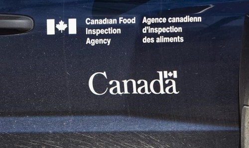 A Canadian Food Inspection Agency logo is seen on a truck on Sept. 27, 2007 northwest of Regina. The Canadian Food Inspection Agency says it will launch a months-long consultation process this year on setting a maximum level of arsenic allowed in food, including baby cereal. Currently, there is no hard limit on arsenic in food in Canada and the U.S., despite existing regulations in Europe. THE CANADIAN PRESS/Troy Fleece