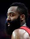 Houston Rockets' James Harden stands on the court during the first half in Game 6 of the team's second-round NBA basketball playoff series against the Golden State Warriors on Friday, May 10, 2019, in Houston. Houston Rockets star Harden has joined the ownership group of the Houston Dynamo, Houston Dash and BBVA Stadium. THE CANADIAN PRESS/AP/Eric Gay