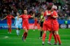 United States' Carli Lloyd, second from left, celebrates with her teammate Megan Rapinoe after scoring her side's 13th goal, during the Women's World Cup Group F soccer match between United States and Thailand at the Stade Auguste-Delaune in Reims, France, Tuesday, June 11, 2019. Parents and experts are expressing disappointment in the U.S. women's soccer team after it erupted in jubilant celebrations during a rout of opposing players this week, saying the behaviour sets a poor example for impressionable young athletes who look to sports idols for guidance. THE CANADIAN PRESS/AP/Alessandra Tarantino