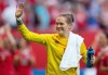 Canada goalkeeper Erin McLeod waves to fans after defeating Switzerland 1-0 in a FIFA Women's World Cup round of 16 soccer match in Vancouver on June 21, 2015. Canadian international goalkeeper McLeod is joining Manchester United's Juan Mata, Juventus' Giorgio Chiellini, U.S. international Alex Morgan and other soccer stars in digging into their pockets to help others. THE CANADIAN PRESS/Darryl Dyck