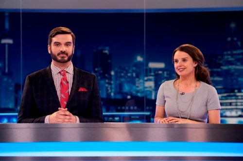Co-hosts Miguel Rivas and Emma Hunter of 