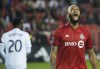 Toronto FC forward Terrence Boyd reacts out of frustration while playing against D.C. United during second half MLS soccer action in Toronto on Wednesday, May 15, 2019. It appears striker Terrence Boyd's days with Toronto FC are over. THE CANADIAN PRESS/Nathan Denette