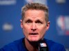 Golden State Warriors head coach Steve Kerr speaks to the media before practice ahead of the NBA championship finals against the Toronto Raptors in Toronto on Wednesday, May 29, 2019. Kerr is a big fan of Toronto. Even when the city's basketball fans are heckling him. THE CANADIAN PRESS/Nathan Denette