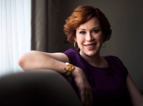 Actress Molly Ringwald poses for a photograph after talking about her new television series 