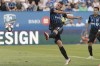 Montreal Impact's Rudy Camacho scores during first half MLS soccer action against Minnesota United, in Montreal, Saturday, July 6, 2019. Major League Soccer has fined the Montreal Impact club and defender Rudy Camacho after a post-match scrum that followed a 3-3 draw with FC Dallas. THE CANADIAN PRESS/Graham Hughes