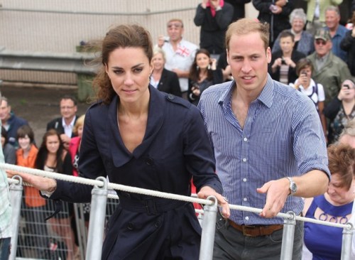 The Duke and Duchess of Cambridge board a ship after arriving in Summerside, P.E.I. Monday, July 4, 2011. THE CANADIAN PRESS/Ryan Remiorz