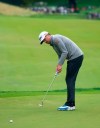 Keegan Bradley putts on the 18th green during the second round of the Travelers golf tournament in Cromwell, Conn., Friday, June 21, 2019 (Patrick Raycraft /Hartford Courant via AP)