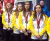 Ryan Remiorz / The Canadian Press
Team Manitoba (from left) skip Chelsea Carey, Kristy McDonald, Kristen Foster and Lindsay Titheridge pose with their bronze medals at the Scotties Tournament of Hearts curling championships February 9, 2014 in Montreal.