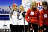 Jesper Dall / Associated Press archives
From left, Norway's skipper Linn Githmark and lead Kritin Skaslien played Canada's skip Amber Holland and third Kim Schneider Monday.