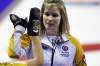 Jonathan Hayward / THE CANADIAN PRESS
Manitoba skip Jennifer Jones high-fives third Kaitlyn Lawes after beating Quebec 8-6 in a bronze medal draw at the Scotties Tournament of Hearts in Red Deer, Alta.