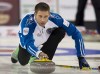 Andrew Vaughan / The Canadian Press
British Columbia skip John Morris delivers a rock against Alberta in playoff action at the Tim Hortons Brier in Kamloops, B.C. on Friday, March 7.